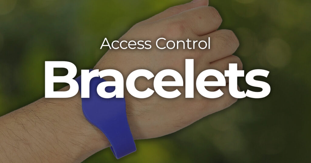 Person wearing an RFID bracelet wristband access control credential