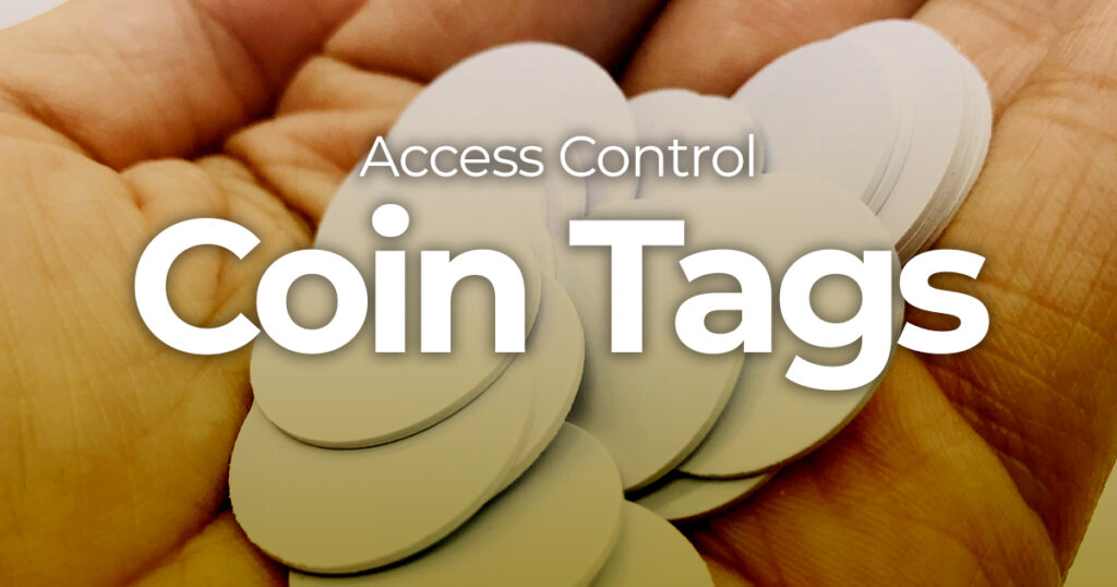 Handful of access control RFID coin tags